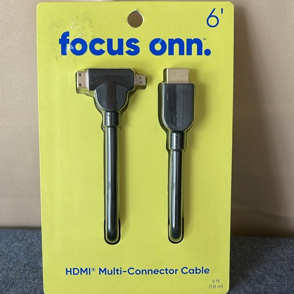 New in package Focus Onn 6ft HDMI Multi-Connector Cable - Picture 8 of 8